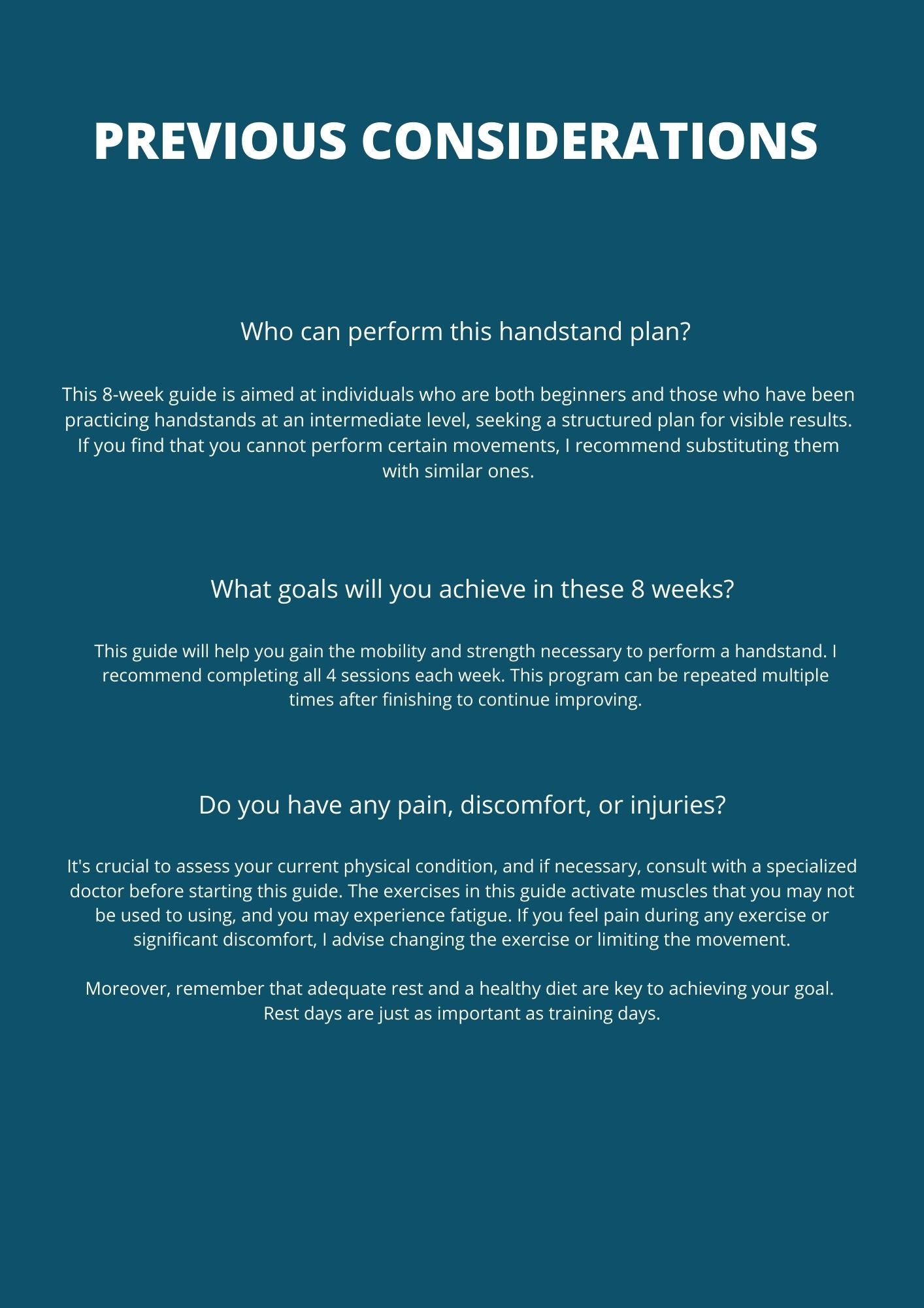 HANDSTAND PLAN 8 WEEKS ENGLISH VERSION - LEARN HOW TO GET YOUR HANDSTAND FROM 0